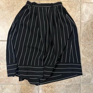 Black and White Midi Striped Skirt 00P